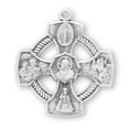 thumbnail image 3 of Catholic 5-Way Medal Cross Cruciform Pendant with Miraculous Medal, St. Joseph, St. Christopher and Sacred Heart, Made in USA, 3 of 10