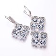 thumbnail image 2 of Blue Sapphire Simulated, CZ 925 Sterling Silver Platinum Plated Pendant Earring Set PS814, Blue Sapphire Pendant Earring Set, Gift For Her, Pear Penda, 2 of 2