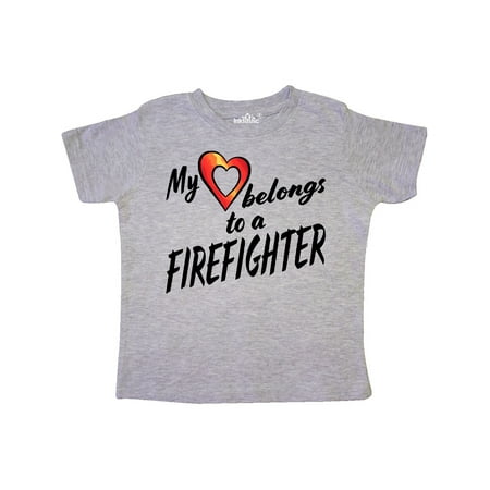 

Inktastic My Heart Belongs to a Firefighter with Red Heart Gift Toddler Boy or Toddler Girl T-Shirt