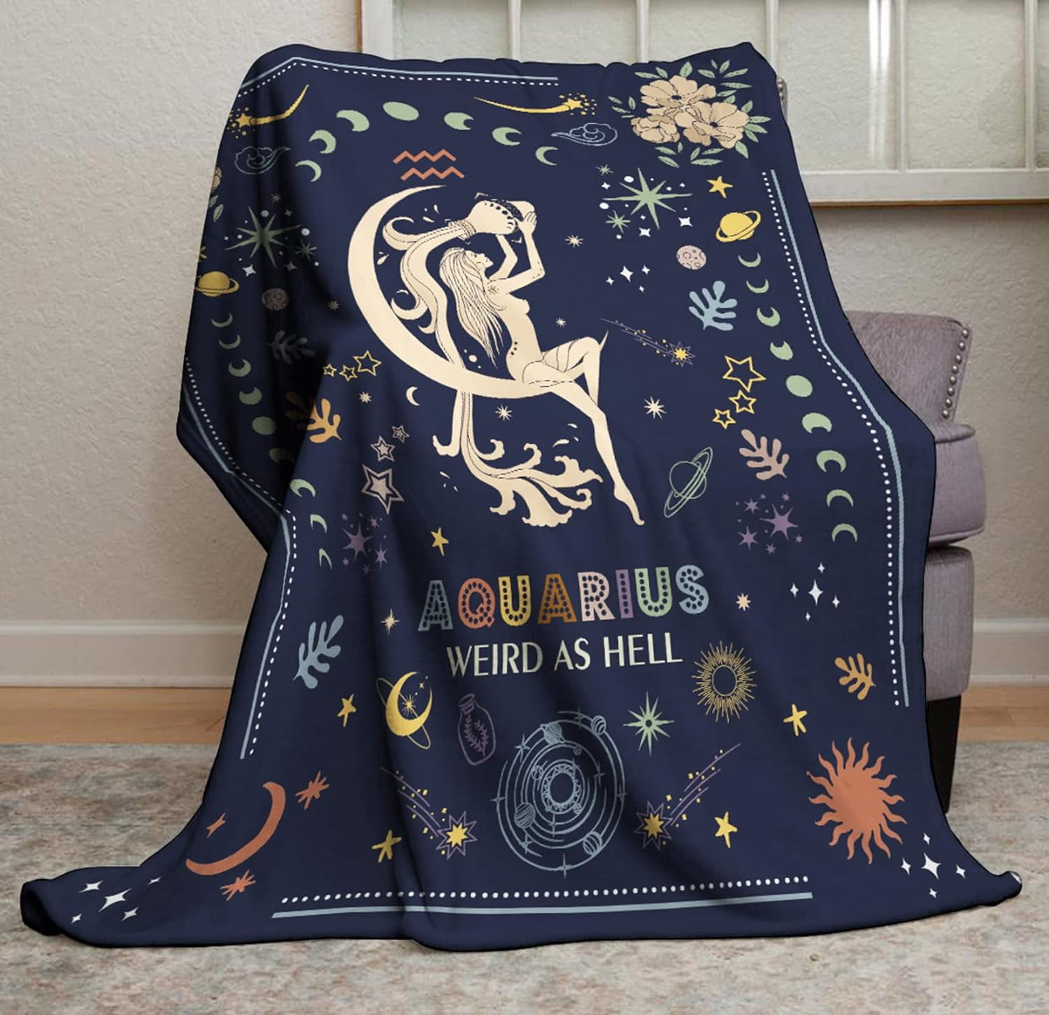 Aquarius Gifts Blanket - Aquarius Gifts Women - Aquarius Zodiac Gifts - Gifts for Aquarius Women - Aquarius Birthday Gifts - Astrology Gifts for Women - Zodiac Gifts,Constellation Gift