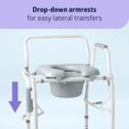 thumbnail image 1 of Drop Arm Commode Chair for Adults and Seniors; Padded Seat; Removable Pail; Splash Guard; Drop-Down Arms; 350 lb. Weight Capacity, 1 of 5