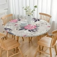 thumbnail image 3 of Round Fitted Tablecloth with Elastic Edges Fits 45"-52" Round Tables Pioneer Colorful Floral Waterproof Table Cover Washable Indoor and Outdoor for Party Kitchen Dinner Banquet Patio Picnic, 3 of 7