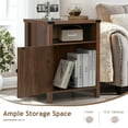 thumbnail image 2 of 4 Ever Winner Rustic Bedside Barn Nightstand Set of 2, Compact End Table with Storage, Oak, 2 of 7