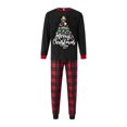 thumbnail image 2 of Hirigin Matching Christmas Pajamas For Family Letter Print Long Sleeve Tops and Plaid Pants for Loungewear Soft Sleepwear, 2 of 6