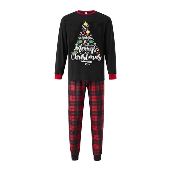 Christmas Family Matching Pajamas Set with Dog We Wish You A Merry Christmas Letter Soft Sleepwear