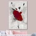 thumbnail image 3 of HFDF Canvas Prt Wall Art Dancg Ballera Red Dress Dance Fashion Illustrations Modern Art Chic Portrait Expressive Multicolor Cool for Livg Room, Bedroom, Office - 11x14inch Framed, 3 of 5