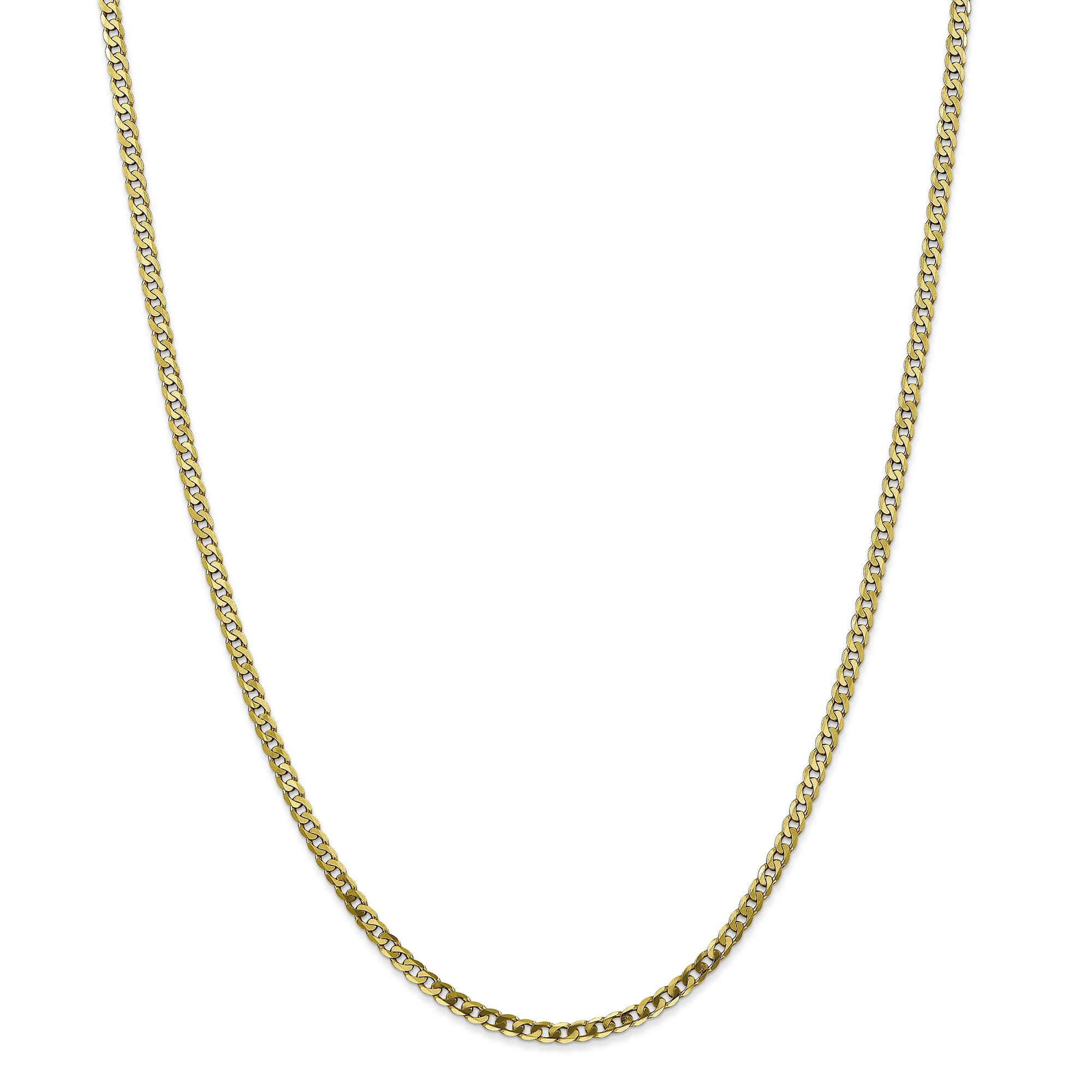 10K Yellow Gold Flat Beveled Curb Chain 22 Inch