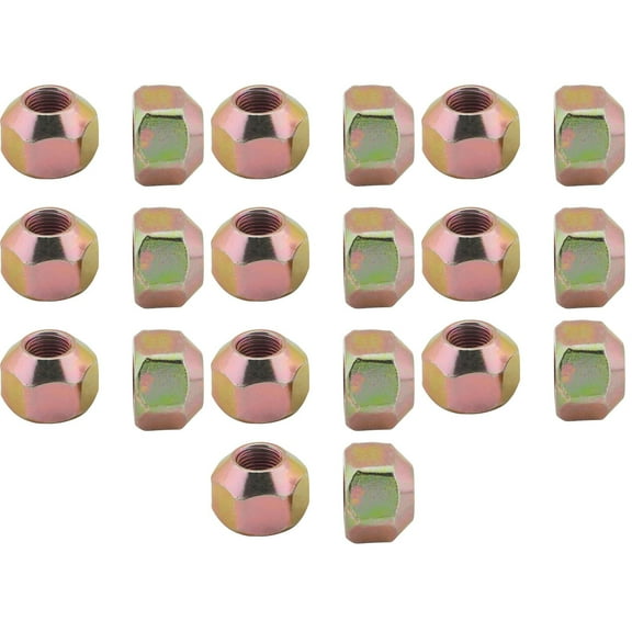 Speedway Motors Steel Wheel Lug Nuts, 1/2"-20 RH Fine Thread, Single 45° Taper Seat, Oversized 1" Hex Racing Lug Nut Set, 20-Pack, Compatible with Ford & Mopar Applications