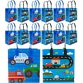 thumbnail image 3 of Transportation Vehicles Airplanes Cars Trains Birthday Party Assortment Favor Set of 108 pcs (12 Large Party Favor Treat Bags with Handles, 24 Self-Ink Stamps for Kids, 12 Sticker Sheets, 12 Coloring, 3 of 4