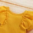 thumbnail image 6 of Babibeauty Newborn Baby Girl 3PCS Clothes Floral T Shirt Tops Shorts Headband Outfits Sets (Yellow,12-18m), 6 of 8