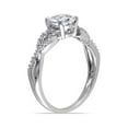 thumbnail image 3 of 1.00 Carat (Ctw) Lab-Created White Sapphire Ring in 10K White Gold with Accent Diamonds for Women, 3 of 6