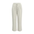 thumbnail image 4 of Yuanlook Women's Wide Leg Pants, Crinkle Fabric with Single-Button & Drawstring Waist, S-XXL, 4 of 5