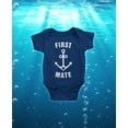 thumbnail image 4 of First Mate Baby Bodysuit Fathers Day Baby Outfit Infant Sailing Clothes Navy 6M (3-6M), 4 of 5