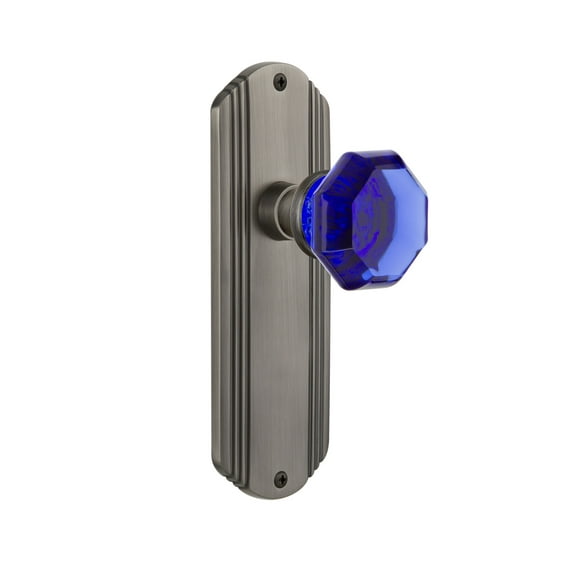 Nostalgic Warehouse Decwac_Psg_238_Nk Deco Solid Brass Rose Passage Door Knob Set - Grey