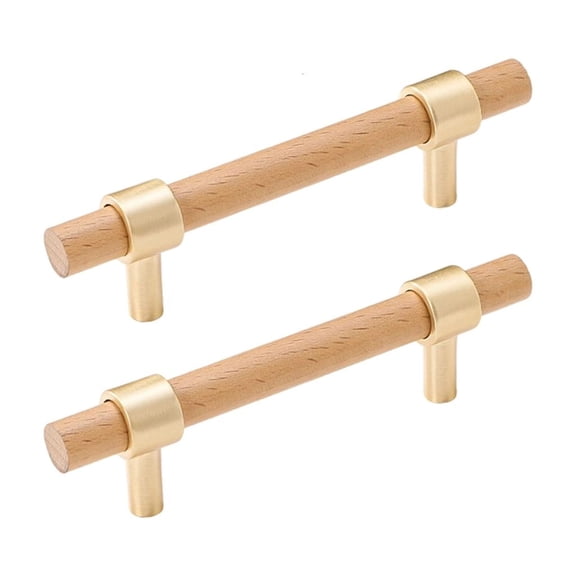 MOMOJIA 1pair Simple Drawer Pulls Wooden Handles Home Furniture Hardware Accessories