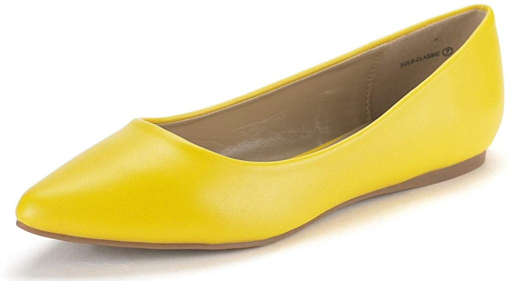 ladies yellow flat shoes