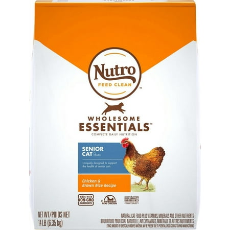 Nutro Wholesome Essentials Senior Cat Chicken and Brown Rice Dry Cat Food 14 lb