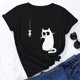 thumbnail image 2 of Camiseta de manga corta con estampado de animales y cuello redondo suelto a la moda de verano para mujer Pompotops hfajkhk134435, 2 of 7