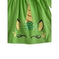 thumbnail image 3 of Toddler Kids Baby  Girls St.Patric Day Clothes Ruffle Long Sleeve Tunic Top Dress Four Leaf Clover Pants Outfits 2-7T, 3 of 8