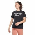 thumbnail image 2 of Reebok Womens Athletic Embellished T-Shirt, Black, X-Large, 2 of 2