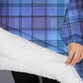 thumbnail image 3 of Oversized Wearable Blanket Hoodie,Blue Checkerboard Checkered Pattern Sherpa Blanket Hoodie with Super Pockets,Super Warm Fuzzy Pullover for Women & Men, 3 of 6