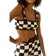 thumbnail image 3 of Biekopu Women Knitted Shorts Set, Plaid Camisole with Elastic Waist Shorts Summer Outfit for Party Club, 3 of 6