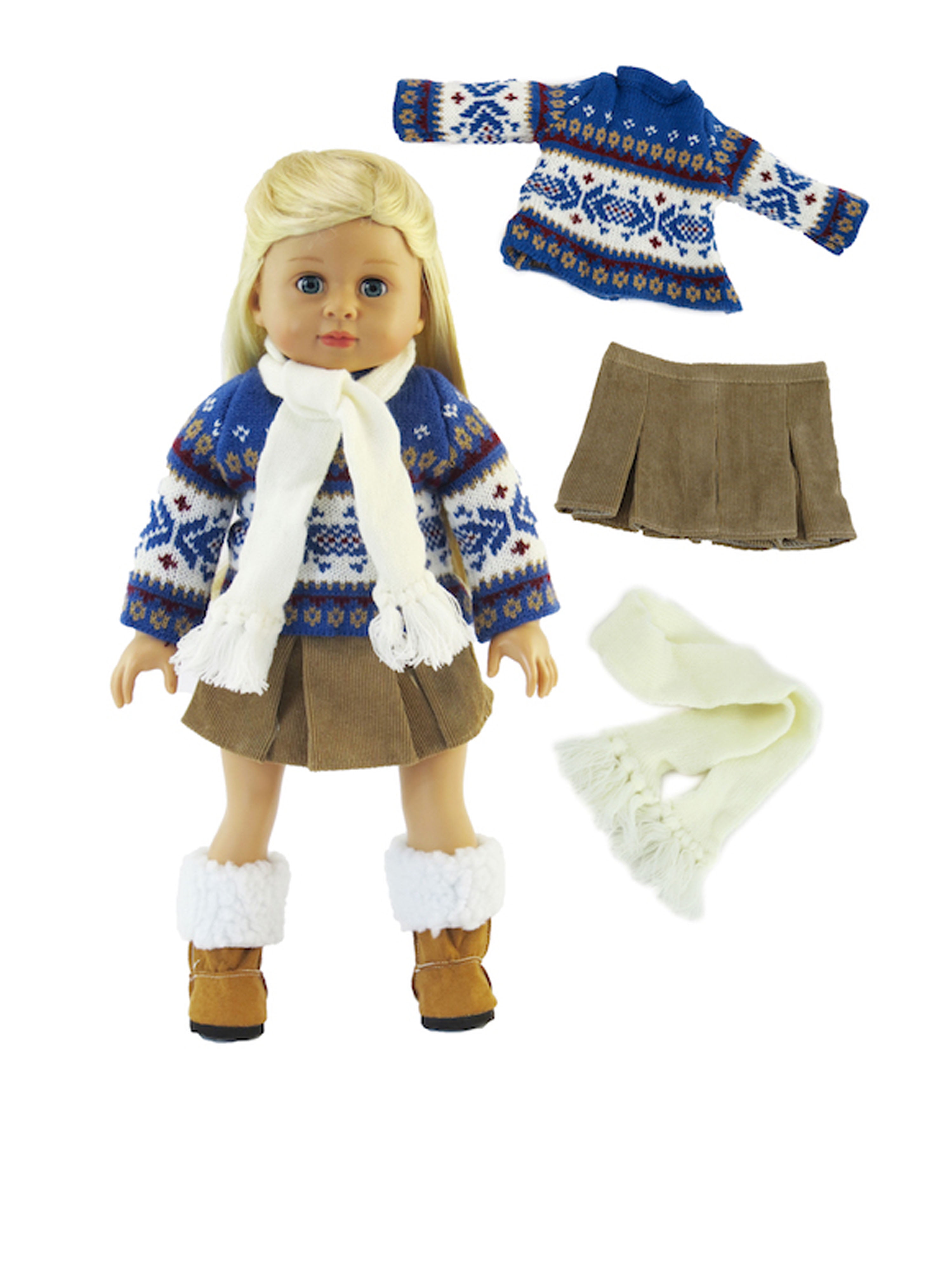 Cute Clothes Sweaters and Skirts Outfit Accessories Set for 18 Inch American Girl Doll Accessories Girl Gift Toy Fashion Doll Clothes