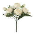 thumbnail image 2 of Artificial 5-Fork Peony Flowers Faux Silk Hydrangea Bouquet Vintage Wedding Home Table for Door Decor Reusable Bouquet of Rose Flowers for Valentine Wedding Birthday Party, 2 of 6