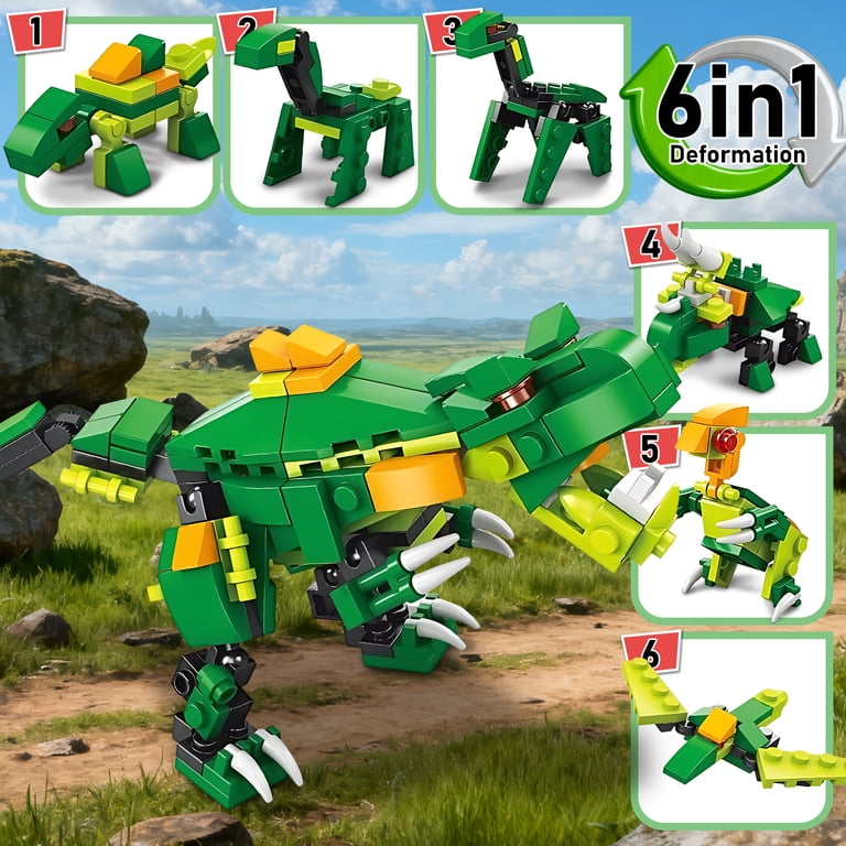 MAXKY 6 in 1 Dinosaur Building Blocks Set, 160 Pieces photo 3