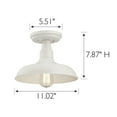 thumbnail image 5 of Design House Kimball Industrial 1-Light Indoor Semi-Flush Ceiling Mount Light with Metal Shade, Antique White, 5 of 11