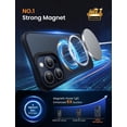 thumbnail image 3 of Magnetic Case for iPhone 15 Pro Case [MIL-Grade Drop Tested & Compatible with MagSafe] Translucent Matte Back, Anti-Scratch Shockproof Phone Case for 15 Pro 6.1 Inch, Black, 3 of 6