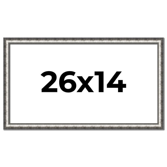 26x14 Frame Silver Real Wood Picture Frame Width 1.125 Inches | Interior Frame Depth 0.5 Inches |