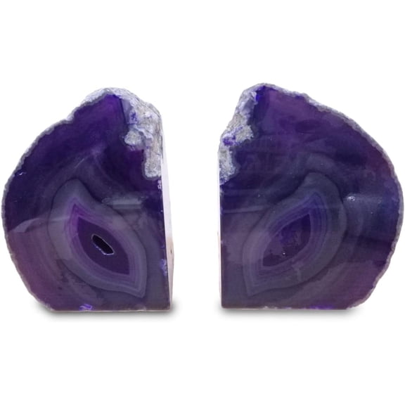 Geode Bookends Agate Decor Book Ends  Crystal bookend Dyed  for Home Decorative 1 Pair 4-5 Lbs