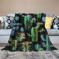 thumbnail image 2 of JRXY Bright Exotic Succulents in Scandinavian Style Super Soft Flannel Fuzzy Blanket Throw, Throw Blanket Gifts for Women Men in All Season Blanket for Bed Couch Sofa Chair Office White, 2 of 6