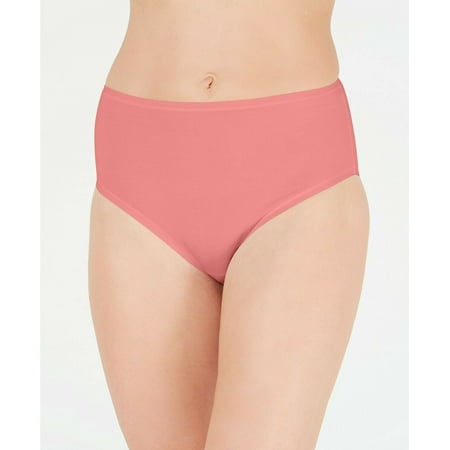 Charter Club Women s Supima Cotton High Rise Brief Hi-Waist Underwear Panty Orange Coral Lining L