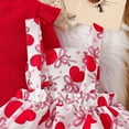thumbnail image 5 of Fesfesfes Baby Valentine Heart Print Lace Dress Set with Bow Headband Long Sleeve Round Neck 3 Piece Outfit for Infant Toddler Cute Holiday Winter Autumn Matching Clothes(Red,6-9 Months), 5 of 9