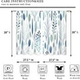 thumbnail image 4 of Blue Leaf Floral Small Kitchen Curtains Plant Window Treatment Tropical Herb Rod Pocket Cafe Short Window Curtains for Bathroom Dining Laundry Room Botanical Treatment Drapes 27.5x39 inch, 4 of 6