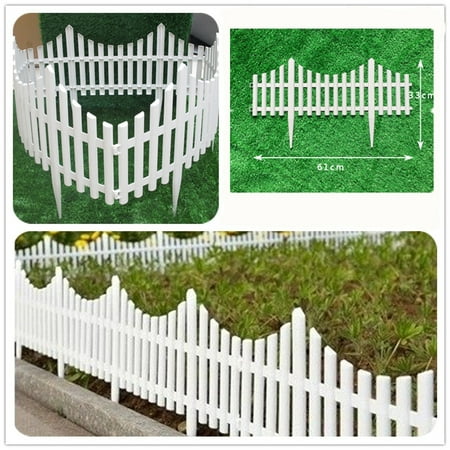 Style Resin Fencing - 24 48 FT Garden Border Fencing Fence Pannels Outdoor Landscape Decor Edging Yard 12 24 PCS