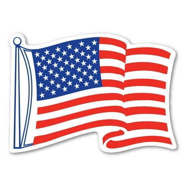 Waving American Flag Sticker