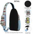 thumbnail image 3 of Sling Backpack,Red and Green Christmas Snowman Pattern Crossbody Bag with Water Bottle Holder,Waterproof Sling Bag for Men/Women with Chest Phone Holder for Hiking,Travel, 3 of 6