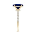 thumbnail image 3 of ANGARA Lab Grown 3.3 Ct Blue Sapphire Hidden Halo Engagement Ring for Women in 14K Yellow Gold (Size-10x8mm) | September Birthstone, Anniversary, Jewelry Gift for Women | Lab-Grown Blue Sapphire Ring, 3 of 8