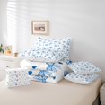 thumbnail image 6 of Manfei Polka Dots Bowtie Bedding Comforter Set 7-Piece, Blue White King Bedding Sets for Girls, Girly Bow Ribbon Bed Sheets, Super Cozy Bedroom Decor, 6 of 8