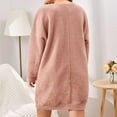 thumbnail image 5 of OSFVNOXV Plus Size Knit Nightgowns for Women Fleeced Lined Short Nightshirt Long Sleeve Loungewear for Warm Winter, 5 of 5