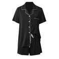 thumbnail image 4 of Pajamas For Women Set Pajamas Set Short Sleeve Button Down Shorts Soft Home Wear Sets Sleepwear Loungewear Nightwear Nightclothes Homewear, 4 of 5