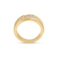 thumbnail image 3 of 10kt Yellow Gold Mens Round Diamond Diagonal Wedding Band Ring 1/2 Cttw, 3 of 4