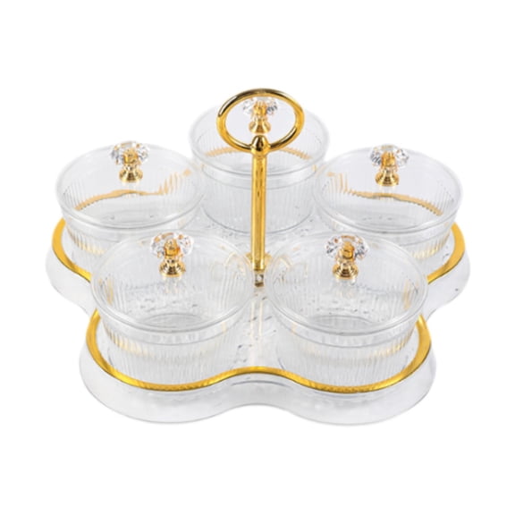 Dried Fruit Snack Serving Plate Divided Serving Dishes Sealed Container PET Durable for Dining Room Living Room