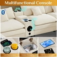 thumbnail image 3 of Wiilayok 162.6" U Shaped Sectional Sofa,Velvet Cloud Modular Sectional Sofa Couch Set with Double Chaise,Central Console,Cup Holder for Living Room,Beige, 3 of 8