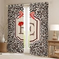 thumbnail image 2 of Castle Fairy Leopard Print Letter E Curtains Pack of 2 (42x84 Each) for Women,Red Bow Art Curtains Blackout, 2 of 6