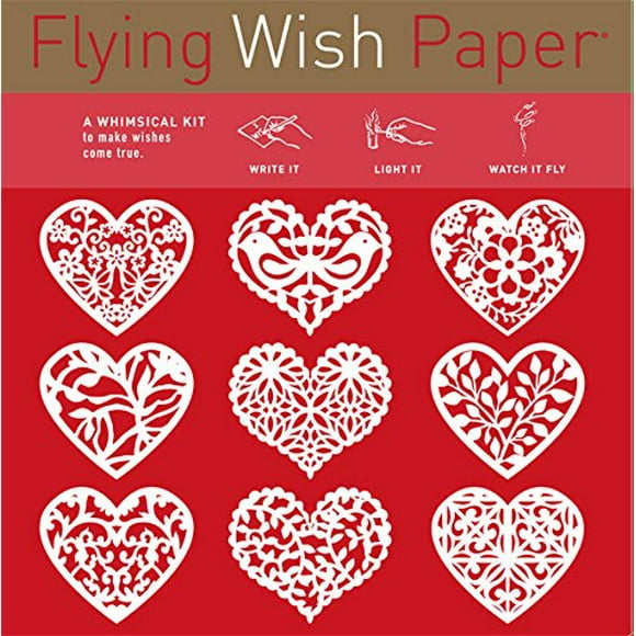 Flying Wish Paper - Beautiful Display of Your Love - Scarlet Hearts - 5" x 5" - Mini Kits