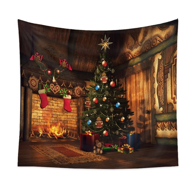 Tapiz con temática navideña, tapiz pequeño para colgar en la pared con diseño navideño, manta de pared, para dormitorio, sala de estar